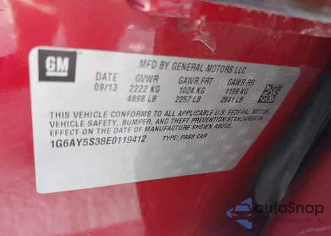 2014 Cadillac Cts Performance из США, поврежденный, VIN 1G6AY5S38E0119412